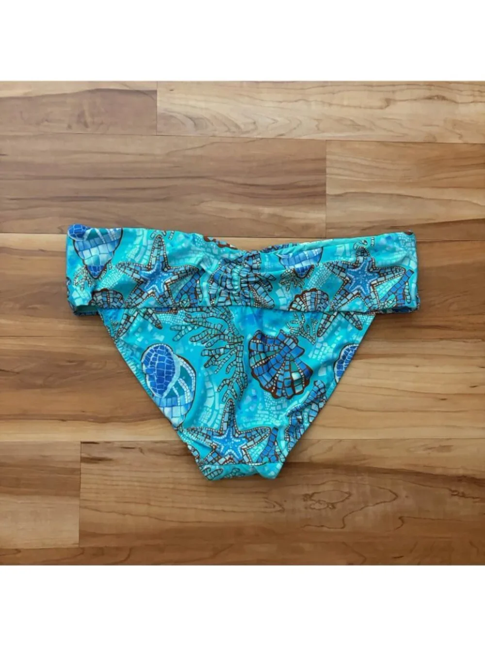 Seafolly Australia Women’s Sz 14 Aqua Hipster Bikini Bottoms Swim Seashell NWT